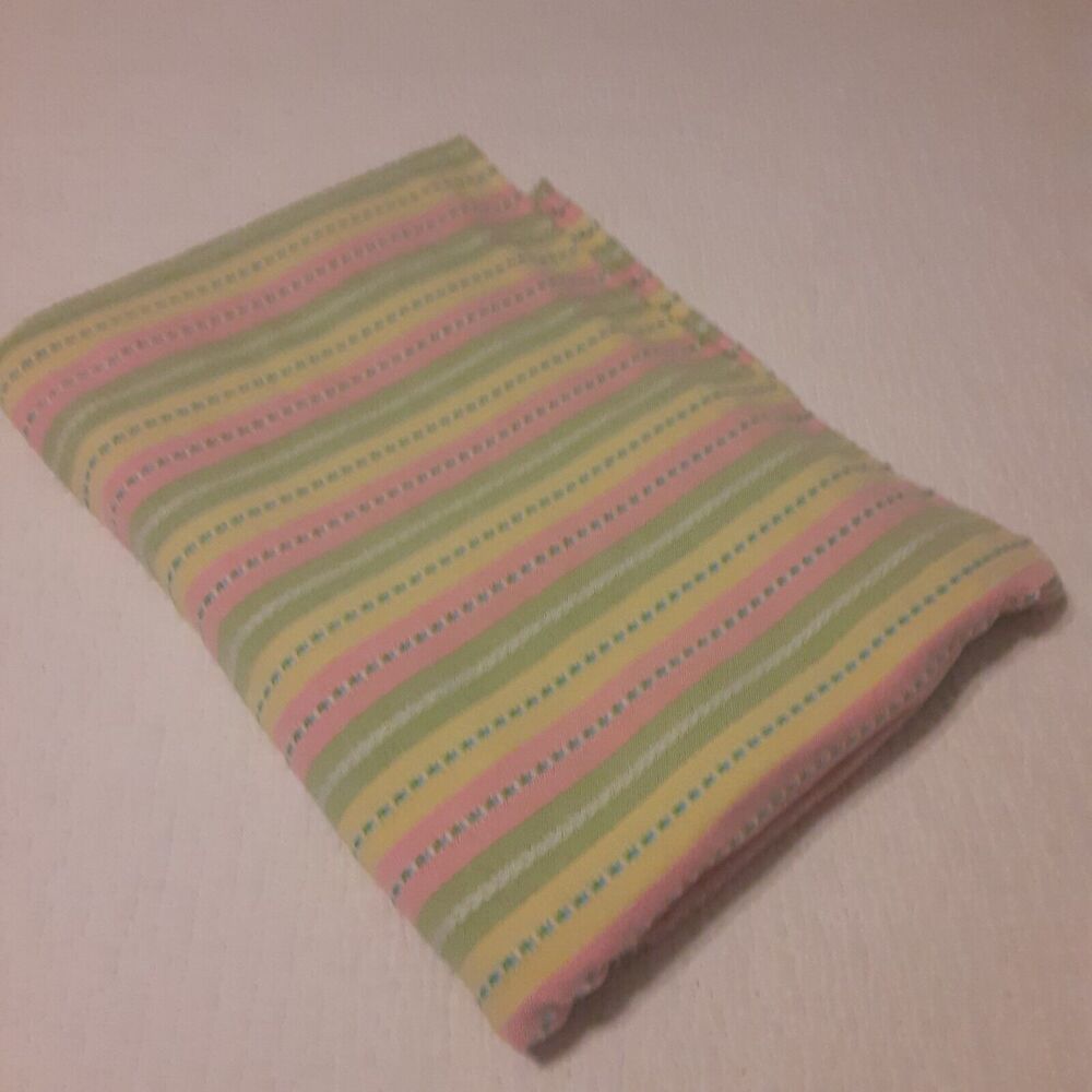 Colordrift Embroidered Stripe Pastels Table Cloth 57x83